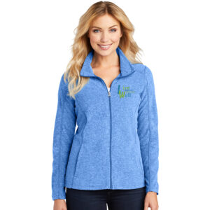 LiveWell Port Authority Ladies Heather Microfleece Full Zip Jacket-Light Royal