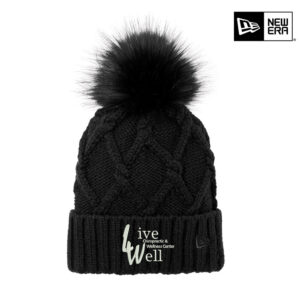 LiveWell New Era Faux Fur Pom Beanie-Black