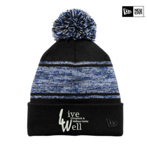 LiveWell New Era Knit Chilled Pom Beanie-Black/Royal