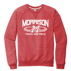 Morrison Unisex Jerzees Snow Heather French Terry Raglan Crew-Red