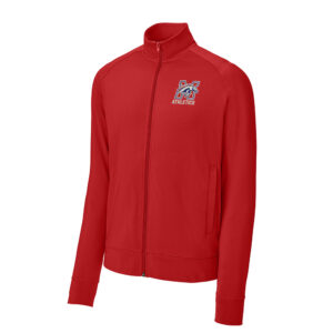 Morrison Sport Tek Men Sport Wick Stretch Full Zip Cadet Jacket-Deep Red