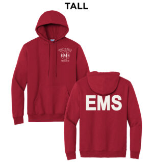 Monticello EMS Unisex TALL Fleece Hooded Sweatshirt-Red