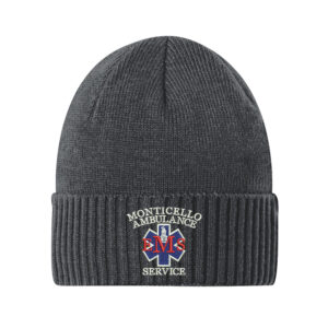 Monticello EMS Port Authority Rib Knit Cuff Beanie-Graphite