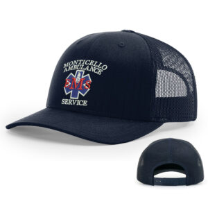 Monticello EMS Richardson TACTICAL snap back trucker cap-Navy