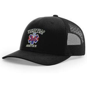 Monticello EMS Richardson TACTICAL snap back trucker cap-Black