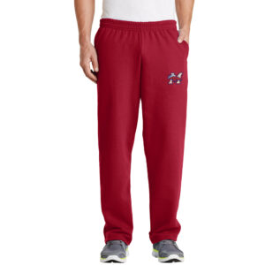 Morrison Baseball Men Classic Sweatpant Open Bottom with Pockets-Red