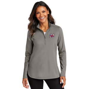 Morrison Baseball Port Authority Ladies C-FREE Double Knit 1/4-Zip-Smoke Grey