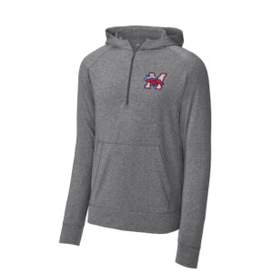 Morrison Baseball Sport-Tek Men Sport-Wick Stretch 1/2-Zip Hoodie-Charcoal Grey Heather