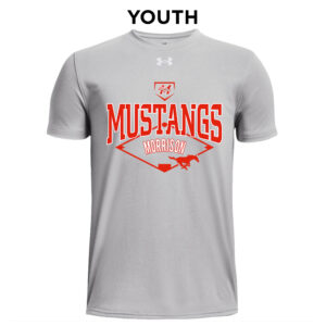 Morrison Baseball Under Armour short sleeve YOUTH Team Tech Tee-Mod Grey