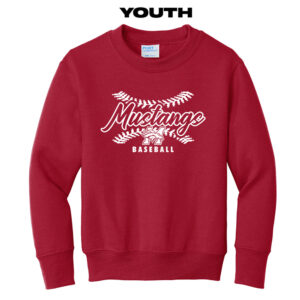 Morrison Baseball Youth Fleece Crewneck Sweatshirt-Red