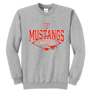 Morrison Baseball Unisex Core Fleece Crewneck Sweatshirt-Athletic Heather