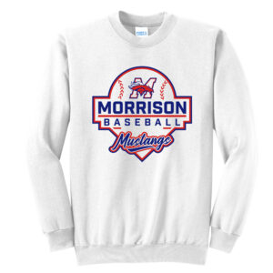 Morrison Baseball Unisex Fleece Crewneck Sweatshirt-White