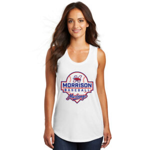 Morrison Baseball District Made Ladies Perfect Tri Racerback Tank-White