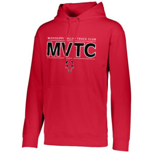 MVTC Team Men Wicking Performace Fleece Hooded Sweatshirt-Red