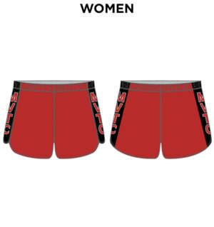 MVTC Team MVTC Women’s Sublimated Loose Fit Track Short 3″-Red/Black