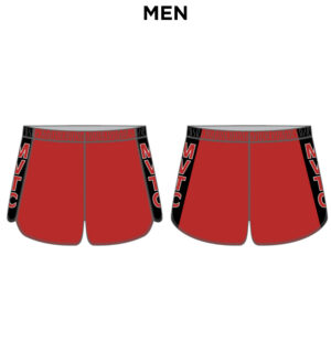 MVTC Team MVTC Men’s Sublimated Loose Fit Track Short 4″-Red/Black