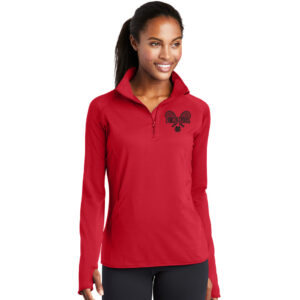 NS Girls Tennis Sport-Tek Ladies Sport-Wick Stretch 1/2-Zip Pullover-True Red