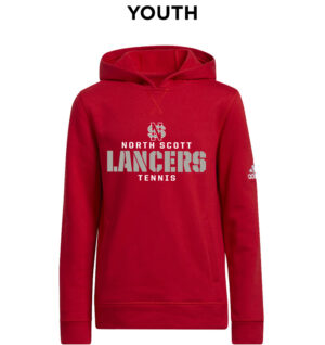 NS Girls Tennis Adidas Youth Fleece Hooded Sweatshirt- Power Red