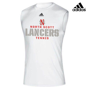 NS Girls Tennis adidas Creator Sleeveless Tee-White (L, XL, 2X)