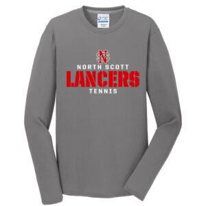 NS Girls Tennis Men Long Sleeve Essential Blended Performance Tee-Medium Grey