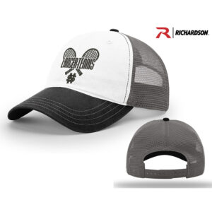 NS Girls Tennis Richardson Garment Washed tri-color snap back trucker cap-White/Charcoal/Black