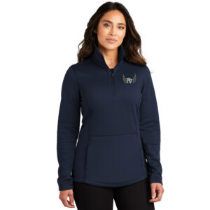 PV Girls Track Field Port Authority Ladies Smooth Fleece 1/4-Zip-River Blue Navy