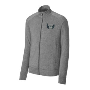 PV Girls Track Field Sport-Tek Men Sport-Wick Stretch Full-Zip Cadet Jacket-Charcoal Heather Grey