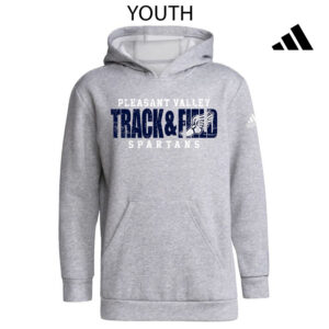 PV Girls Track Field Adidas Youth Fleece Hooded Sweatshirt- Medium Grey Heather