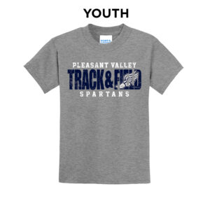 PV Girls Track Field Youth Short Sleeve Tee-Athletic Heather