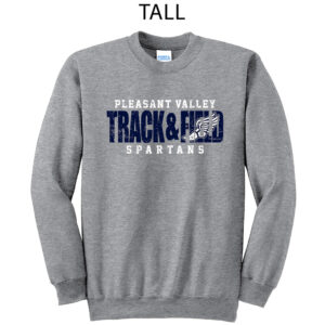 PV Girls Track Field Tall Fleece Crewneck Sweatshirt-Athletic Heather