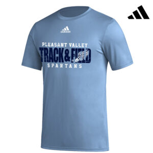 PV Girls Track Field Adidas Badge of Sport (BOS) Pre Game Tee – Team Light Blue (2X, 3X Only)