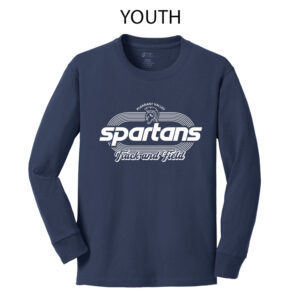 PV Girls Track Field Youth Long Sleeve Tee-navy