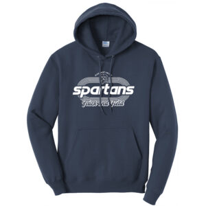 PV Girls Track Field Unisex Fleece Hooded Sweatshirt-Navy