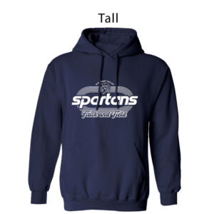 PV Girls Track Field Tall Fleece Hooded Sweatshirt-Navy