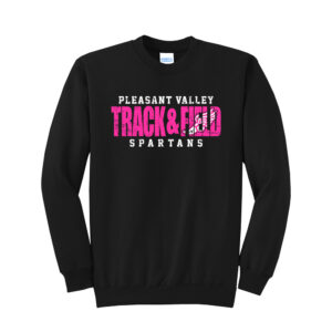 PV Girls Track Field Unsiex Fleece Crewneck Sweatshirt-Black