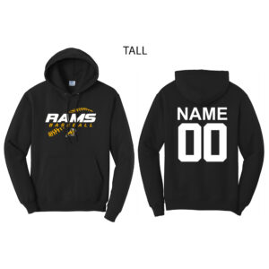 QCA Rams BB Tall Fleece Hooded Sweatshirt-Black