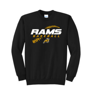 QCA Rams BB Unisex Fleece Crewneck Sweatshirt-Black