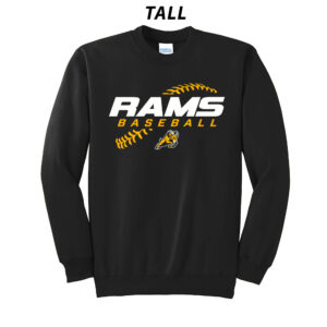 QCA Rams BB Tall Fleece Crewneck Sweatshirt-Black