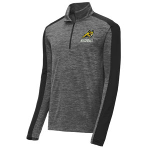 QCA Rams BB Sport-Tek PosiCharge Electric Heather Colorblock 1/4 Zip Men-Grey/Black Electric/Black