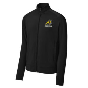 QCA Rams BB Sport-Tek Men Sport-Wick Stretch Full-Zip Cadet Jacket-Black