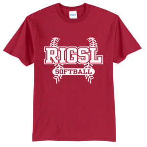 Rock Island Softball Unisex Basic Short Sleeve Tee-Red