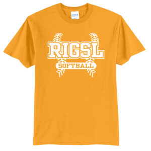 Rock Island Softball Unisex Basic Short Sleeve Tee-Gold