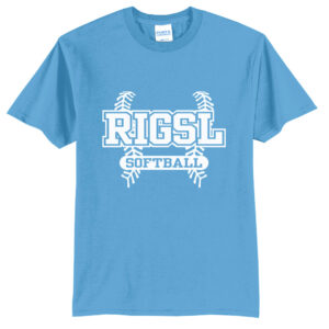 Rock Island Softball Unisex Basic Short Sleeve Tee-Aquatic Blue