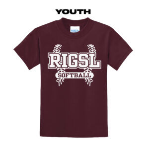 Rock Island Softball Youth Basic Tee-Maroon