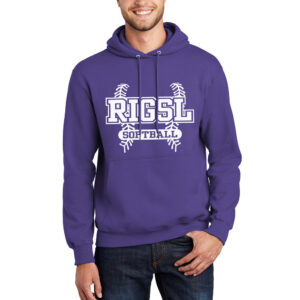 Rock Island Softball Unisex Basic Hooded Sweatshirt-Purple