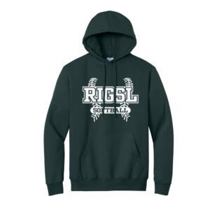 Rock Island Softball Unisex Basic Hooded Sweatshirt-Dark Green