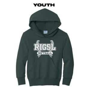 Rock Island Softball Youth Basic Hooded Sweatshirt-Dark Green