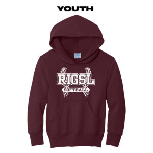 Rock Island Softball Youth Basic Hooded Sweatshirt-Maroon