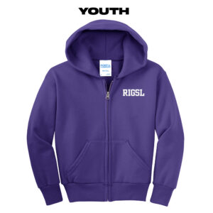 Rock Island Softball Youth Core Fleece Full Zip Hooded Sweatshirt-Purple