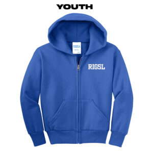 Rock Island Softball Youth Core Fleece Full Zip Hooded Sweatshirt-Royal